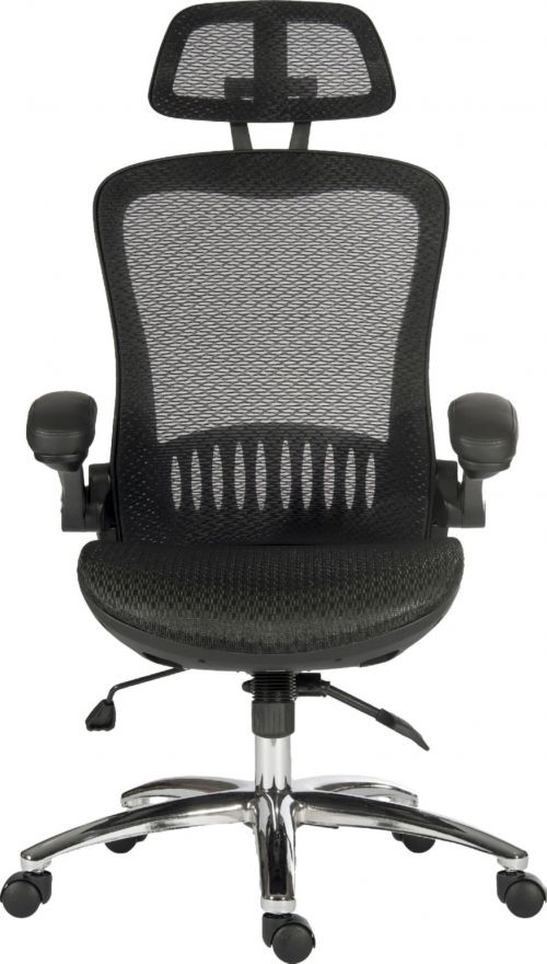Teknik Harmony Executive Mesh High Backrest Chair with Adjustable Armrests and Chrome Base