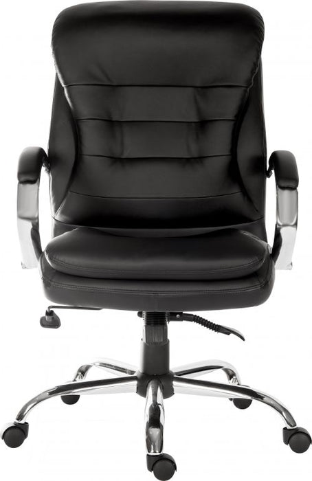 Teknik Goliath Light Executive Black Leather Faced Office Chair with Matching Padded Armrests and 150kg Rated Gas Lift - image 2