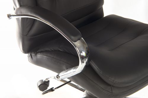 Teknik Goliath Light Executive Black Leather Faced Office Chair with Matching Padded Armrests and 150kg Rated Gas Lift - image 3