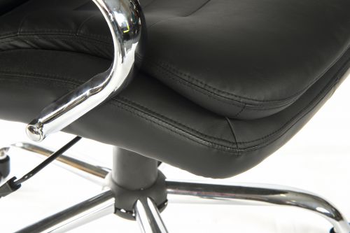 Teknik Goliath Light Executive Black Leather Faced Office Chair with Matching Padded Armrests and 150kg Rated Gas Lift - image 6