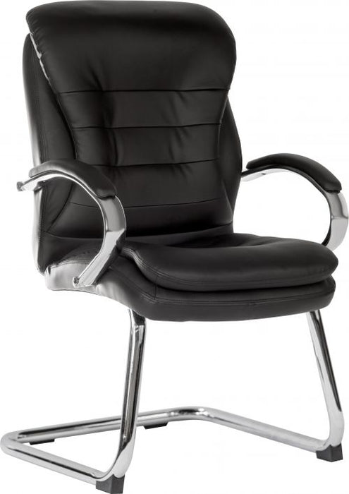 Teknik Goliath Light Visitor Black Cantilever Chair with Matching Padded Armrests