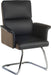 Teknik Elegance Medium Backed Visitor Chair in Supple Black Leather Look Upholstery with Contrasting Chocolate Cross-woven Accent Fabric