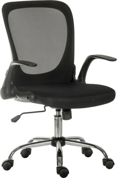 Teknik Flip Mesh Executive chair in Black with Fixed Aerated Mesh Backrest and Flip up Armrests