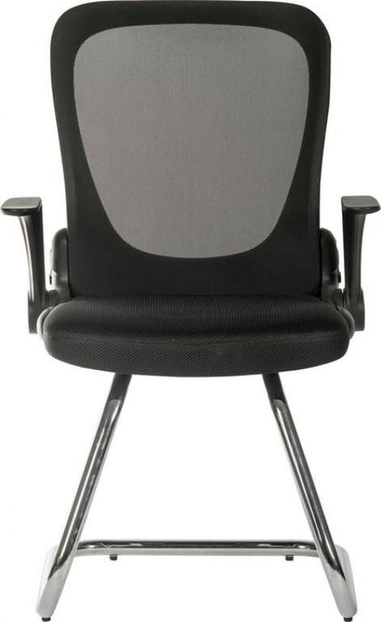 Teknik Flip Mesh Visitor chair in Black with mesh aerated backrest and flip up armrests - image 3