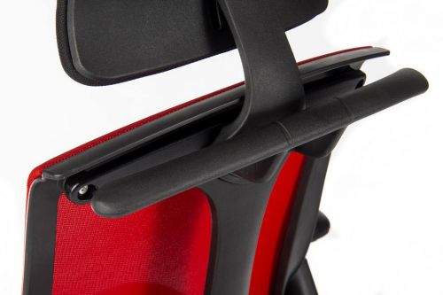 Teknik Rapport Mesh Luxury Curved Executive Chair in Red with Removable Headrest and Height Adjustable Arms - image 4