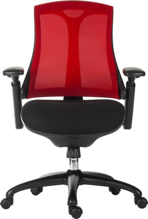 Teknik Rapport Mesh Luxury Curved Executive Chair in Red with Removable Headrest and Height Adjustable Arms - image 10