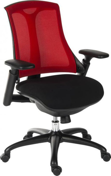 Teknik Rapport Mesh Luxury Curved Executive Chair in Red with Removable Headrest and Height Adjustable Arms - image 12