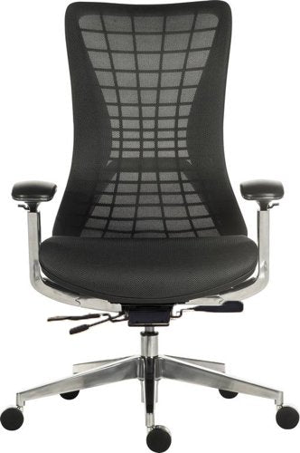 Teknik Quantum Black Executive Chair Breathable Mesh Backrest Multi-Adjustable Padded Armrests