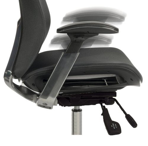 Teknik Quantum Black Executive Chair Breathable Mesh Backrest Multi-Adjustable Padded Armrests - image 4