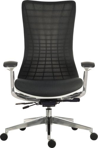 Teknik Quantum White Executive Chair Breathable Mesh Backrest Multi-Adjustable Padded Armrests