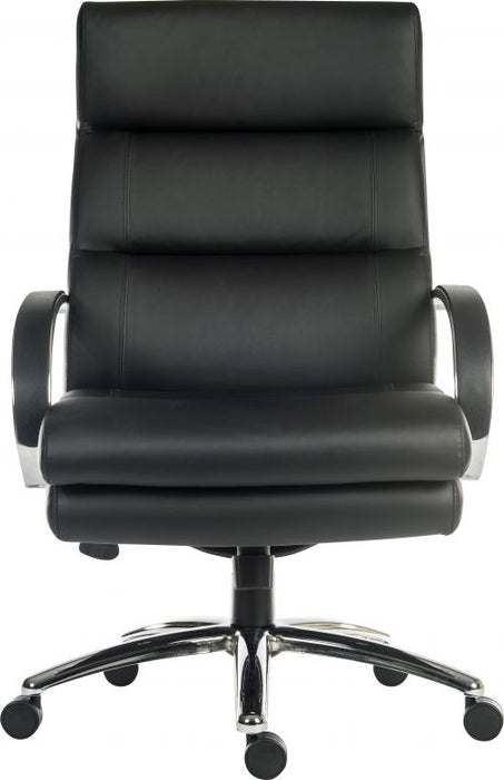 Teknik Samson Heavy duty black leather look executive chair with matching padded armrests and sturdy nylon base. - image 2