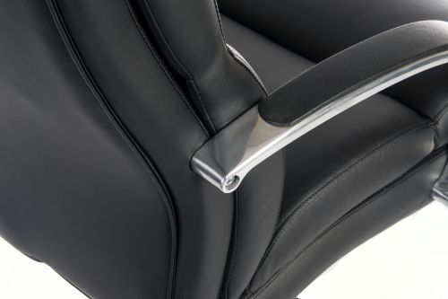 Teknik Samson Heavy duty black leather look executive chair with matching padded armrests and sturdy nylon base. - image 4