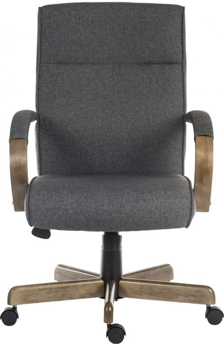 Teknik Grayson Fabric Grey Chair with driftwood effect arms and matching five star base - image 2