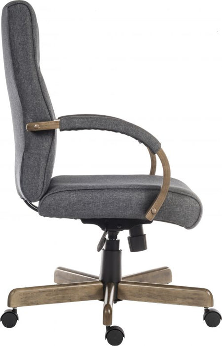Teknik Grayson Fabric Grey Chair with driftwood effect arms and matching five star base - image 3