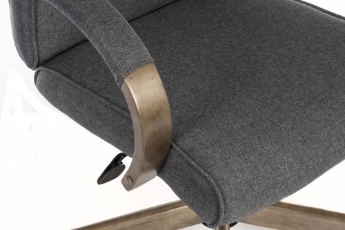 Teknik Grayson Fabric Grey Chair with driftwood effect arms and matching five star base - image 4