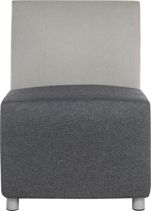 Teknik Cube Modular Reception chair base in Grey fabric with metal feet and optional arms - image 2