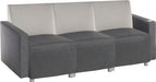 Teknik Cube Modular Reception chair base in Grey fabric with metal feet and optional arms - image 4