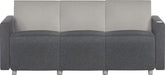 Teknik Cube Modular Reception chair base in Grey fabric with metal feet and optional arms - image 6