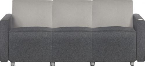 Teknik Cube Modular Reception chair base in Grey fabric with metal feet and optional arms - image 6