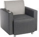 Teknik Cube Modular Reception chair base in Grey fabric with metal feet and optional arms - image 3