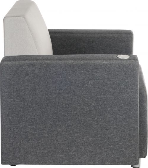 Teknik Cube Modular Reception chair base in Grey fabric with metal feet and optional arms - image 5