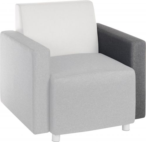 Teknik Cube Modular Reception chair arm in Grey fabric interchangeable for left or right hand - image 2