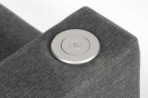 Teknik Left Hand Specific Cube Modular Reception chair arm in Grey fabric with inbuilt discreet USB port - image 2