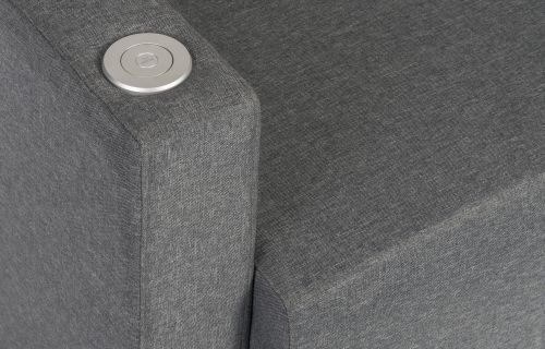 Teknik Left Hand Specific Cube Modular Reception chair arm in Grey fabric with inbuilt discreet USB port - image 6