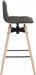 Teknik Spin Barstool with grey fabric upholstery and light wood effect legs - image 3