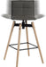 Teknik Spin Barstool with grey fabric upholstery and light wood effect legs - image 5