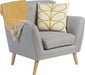 Teknik Skandi Armchair in grey fabric with button back and wooden feet - image 3