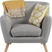 Teknik Skandi Armchair in grey fabric with button back and wooden feet - image 4