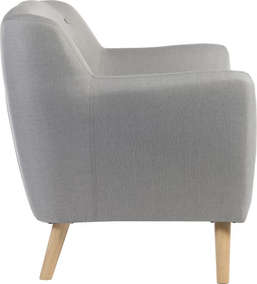 Teknik Skandi Armchair in grey fabric with button back and wooden feet - image 5