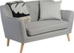 Teknik Skandi 2 seater sofa in grey fabric, button detailed back and wooden feet - image 3