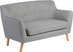 Teknik Skandi 2 seater sofa in grey fabric, button detailed back and wooden feet - image 2