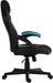 Teknik Kyoto Gaming chair in Blue PU & PVC covered contrasting materials with fixed padded arms, racing style backrest design - image 3