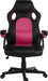 Teknik Kyoto Gaming chair in Pink PU & PVC covered contrasting materials with fixed padded arms, racing style backrest design - image 2
