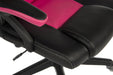 Teknik Kyoto Gaming chair in Pink PU & PVC covered contrasting materials with fixed padded arms, racing style backrest design - image 4
