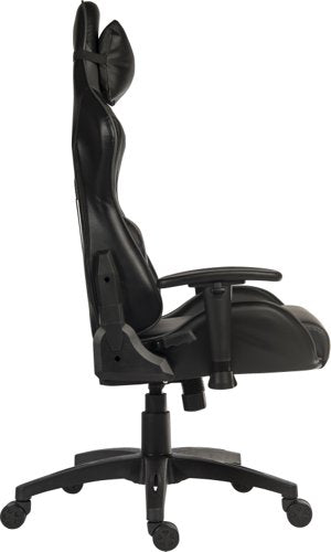 Teknik Yokohama Gaming chair in Black PU with height adjustable padded arms, racing style backrest design - image 3