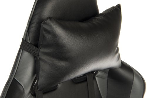 Teknik Yokohama Gaming chair in Black PU with height adjustable padded arms, racing style backrest design - image 6