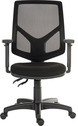 Teknik Vanguard Twin Lever Mesh Back Executive Task Operator Office Chair With Height Adjustable Arms Black - 6998/0280