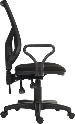 Teknik Vanguard Twin Lever Mesh Back Executive Task Operator Office Chair With Fixed Loop Arms Black - 6998/0288 - image 3