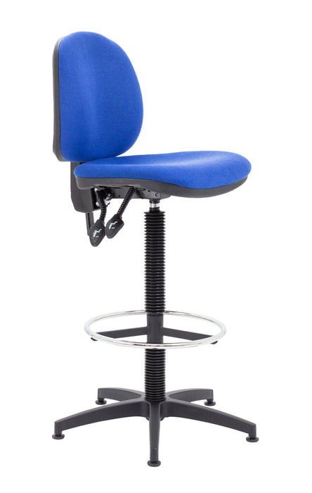 Concept Mid Back Chair With Draughting Kit Royal Blue Fixed