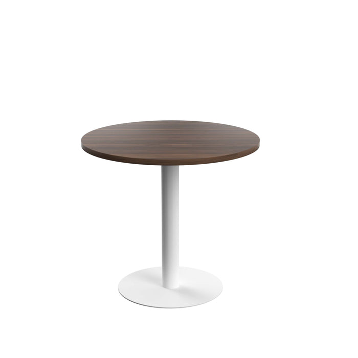 Contract Mid Table Dark Walnut With White Leg 800Mm