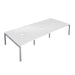 Telescopic Sliding 6 Person White Bench With Cut Out 1200 X 600 Black