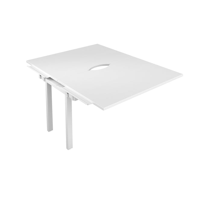 Telescopic 2 Person White Bench Extension With Cut Out 1200 X 600 Black