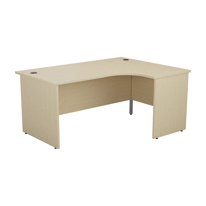 Panel Right Hand Radial Desk 1600 X 1200 Maple With Desk High 3 Drawer Pedestal