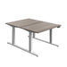 Economy Back To Back Sit Stand Desk (FSC) | 1200 X 800 | Grey Oak/White