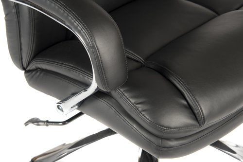Teknik Colossus Heavy Duty Executive chair with bonded leather faced backrest, stylish chrome armrests with soft pads - image 4