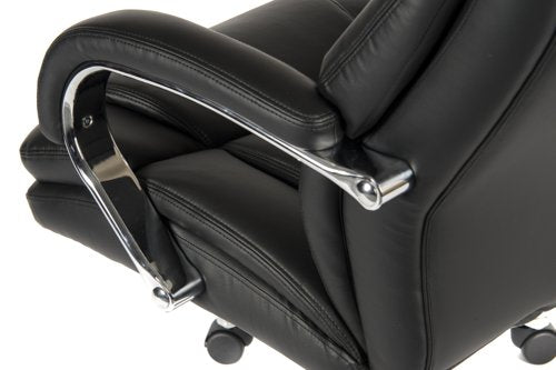 Teknik Colossus Heavy Duty Executive chair with bonded leather faced backrest, stylish chrome armrests with soft pads - image 6